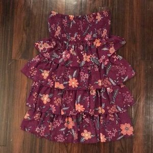 Strapless Floral Summer Dress